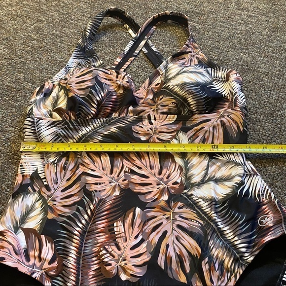 Hurley Women’s One Piece Swim Suit Size L Hurley Scattered‎ Palms NWOT - Picture 5 of 11